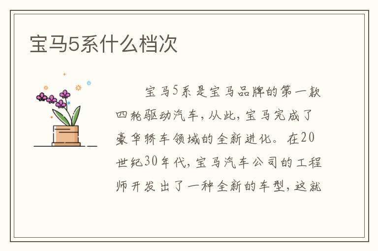 宝马5系什么档次