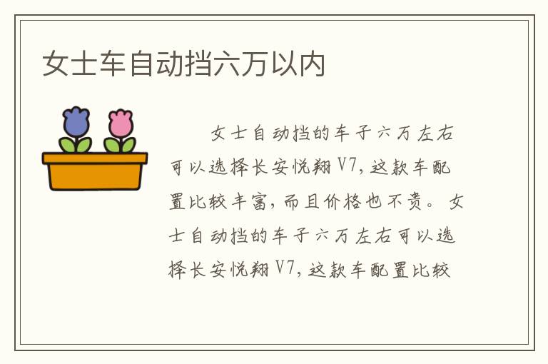 女士车自动挡六万以内