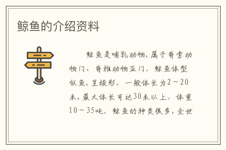 鲸鱼的介绍资料