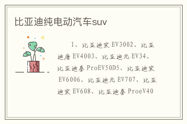 比亚迪纯电动汽车suv